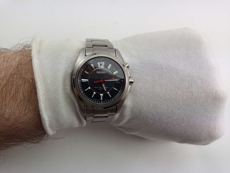 Мужские часы Seiko Solar SBTM077 титан радиоконтроль сапфир Japan made