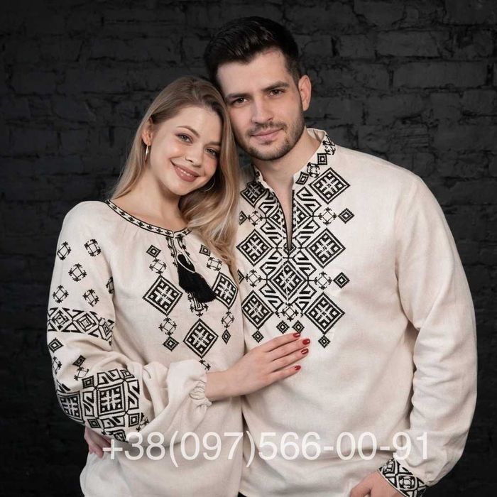 • Хіт! Парні вишиванки Руна льон Комплект жіноча та чоловіча вишиванка