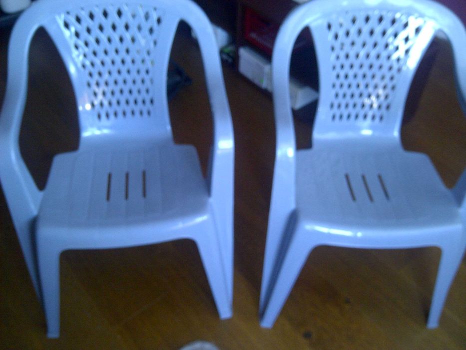 krzesła plastikowe 2 sztuki szare