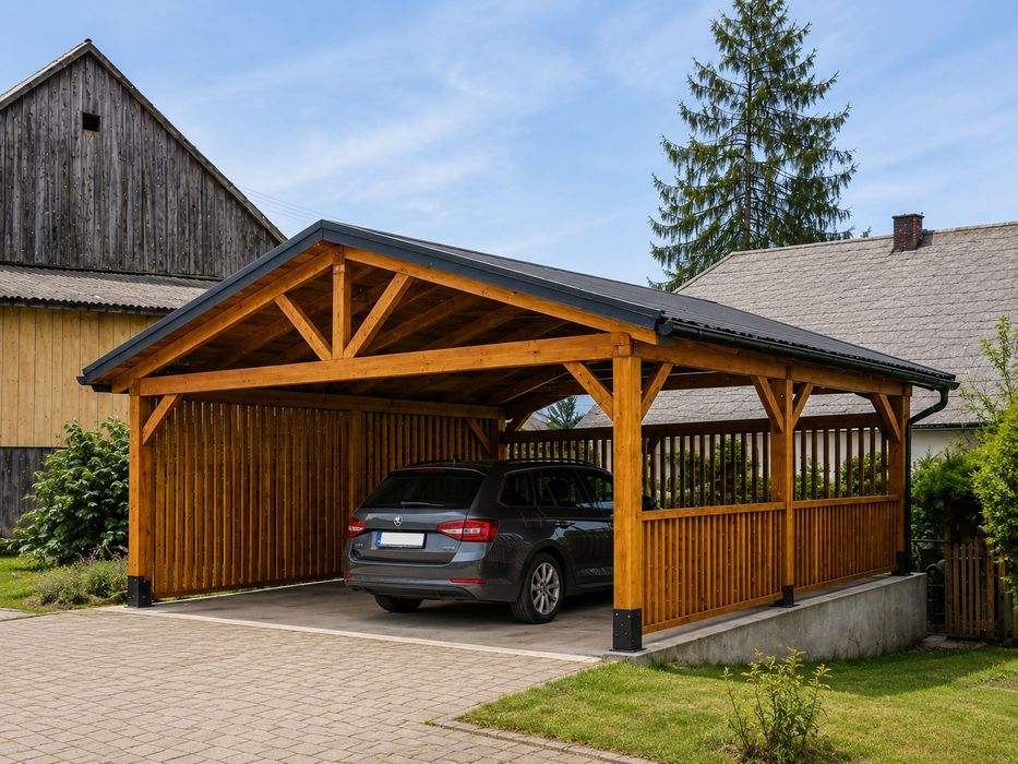 Wiata samochodowa drewniana BSH | Bochnia i okolice
