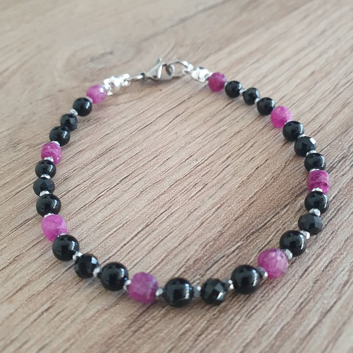 Bransoletka z kamieni Turmalin I Rubin