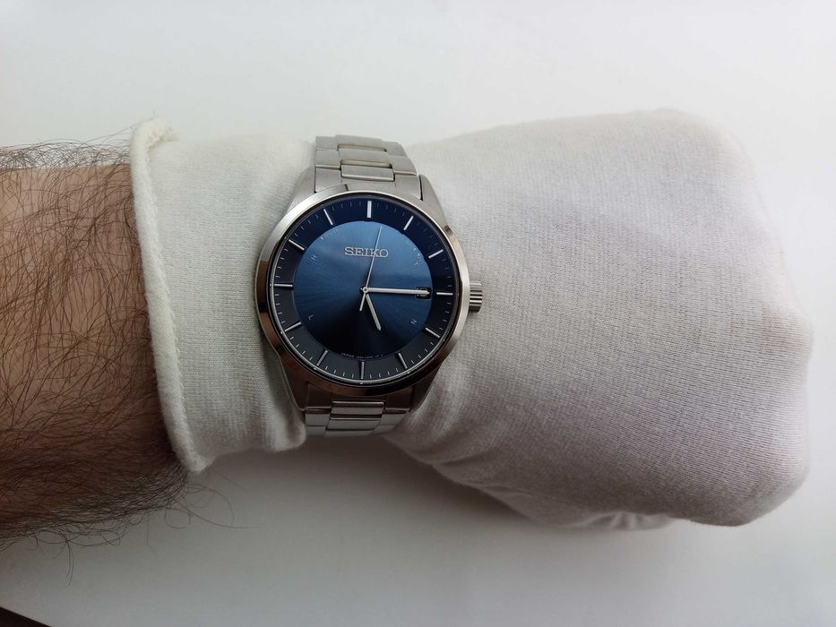 Мужские часы Seiko Solar SBTM247 титан радиоконтроль сапфир Japan made