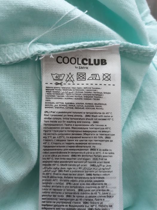 Cool Club, T-shirt dziewczęcy, turkusowy, serduszko, 68