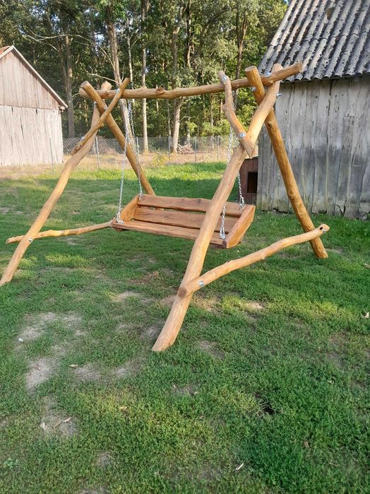 Huśtawka ogrodowa dębowa