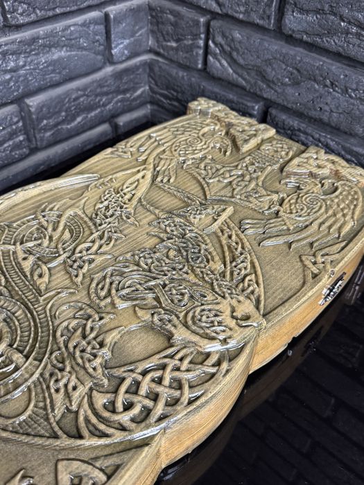 Эксклюзивные резные деревянные нарды в стиле викингов