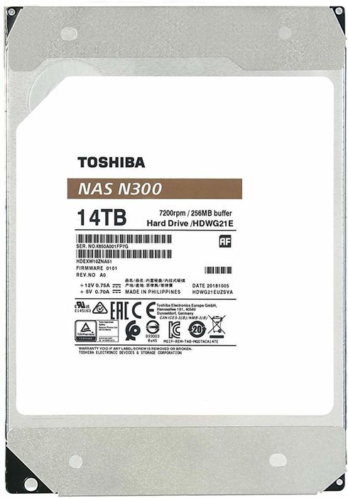 Dysk Hdd Toshiba N300 Hdwg21Euzsva 14Tb