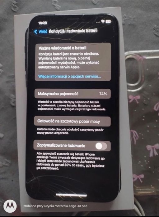 iPhone  x 64gb.  74%