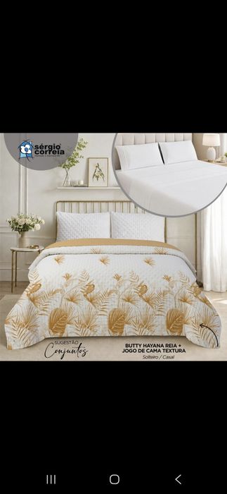 Conjunto de colcha e lencois