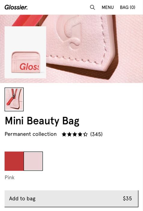 Glossier mini косметичка з офіційного сайту