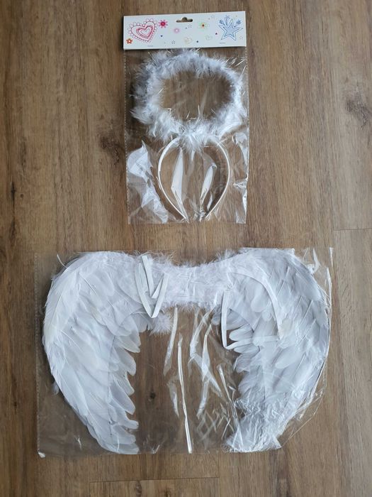 Skrzydla anioła Jaselka ZESTAW aureola kostium przebranie