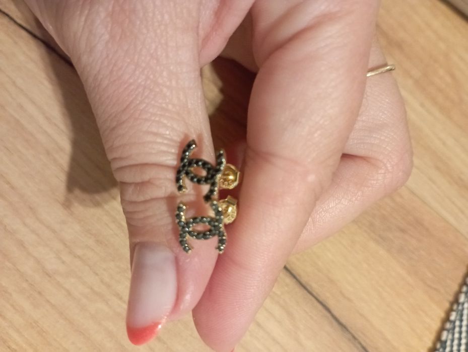 Złote kolczyki Chanel 585 nowe