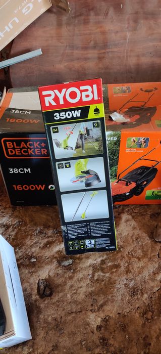 Aparador elétrico Ryobi 350w + Corta relva Black+Decker 38cm 1600w