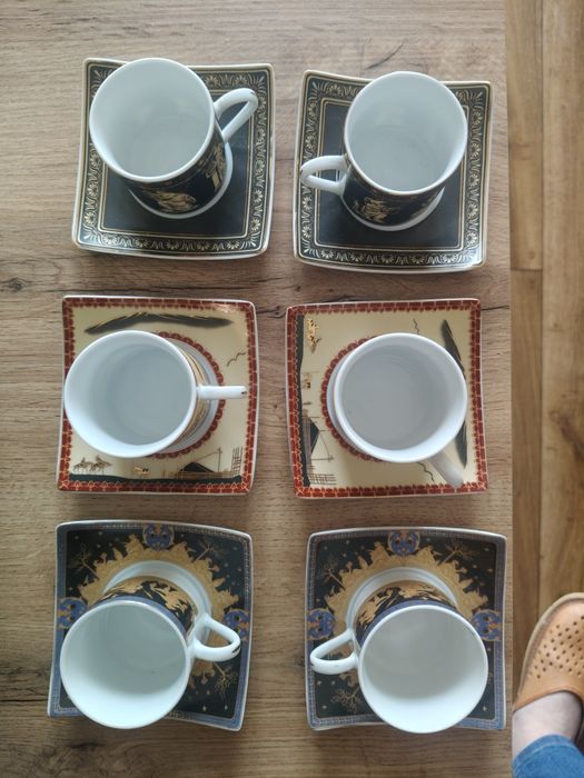 Zestaw filiżanek z greckiej porcelany