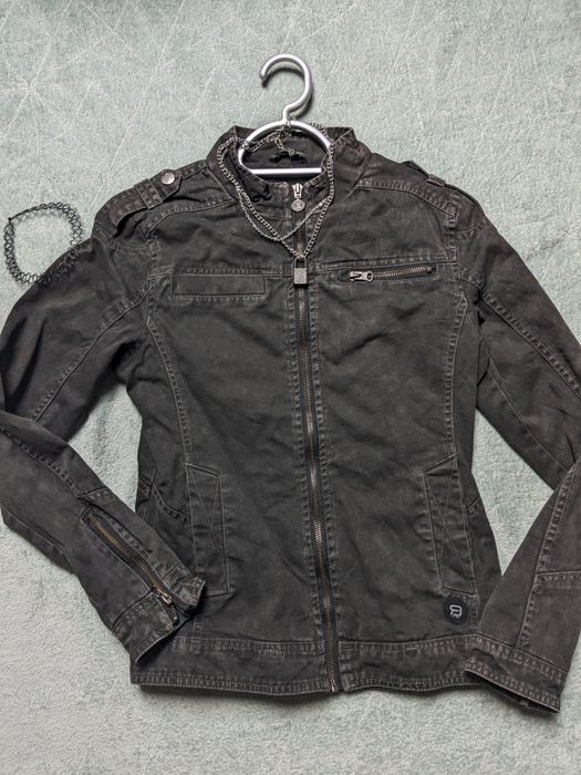 Kurtka jeansowa czarna szara dżins