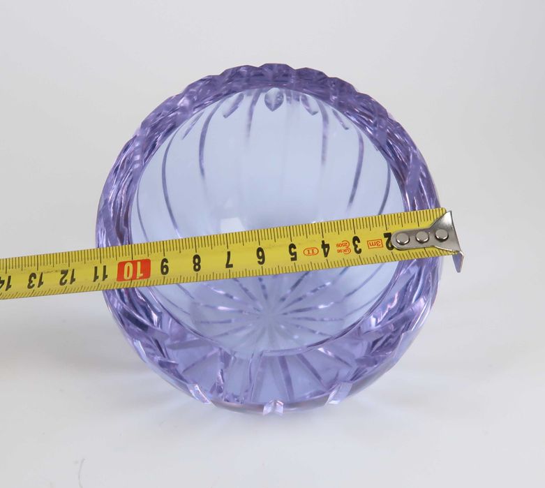 Castiçal Art Deco - Vidro/Cristal Lilás