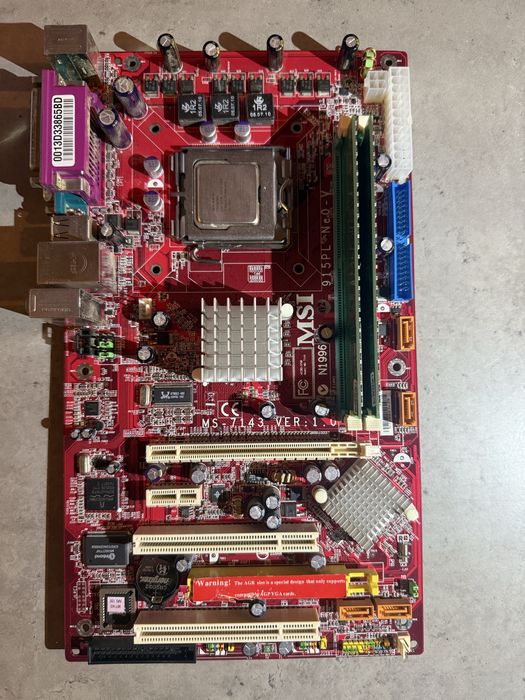 Płyta główna MSI + procesor + pamięć RAM + chłodzenie