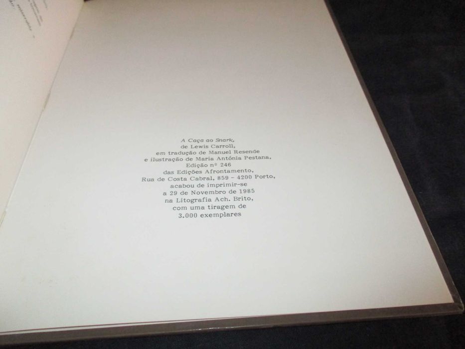 Livro A Caça ao Snark Lewis Carroll Afrontamento
