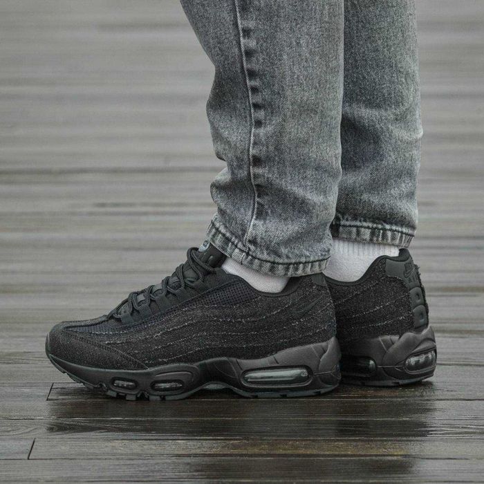 Мужские серые замшевые кроссовки Nike Air Max 95 Baltic Blue Grey чоловічі сірі замшеві кросівки найк аір макс 95