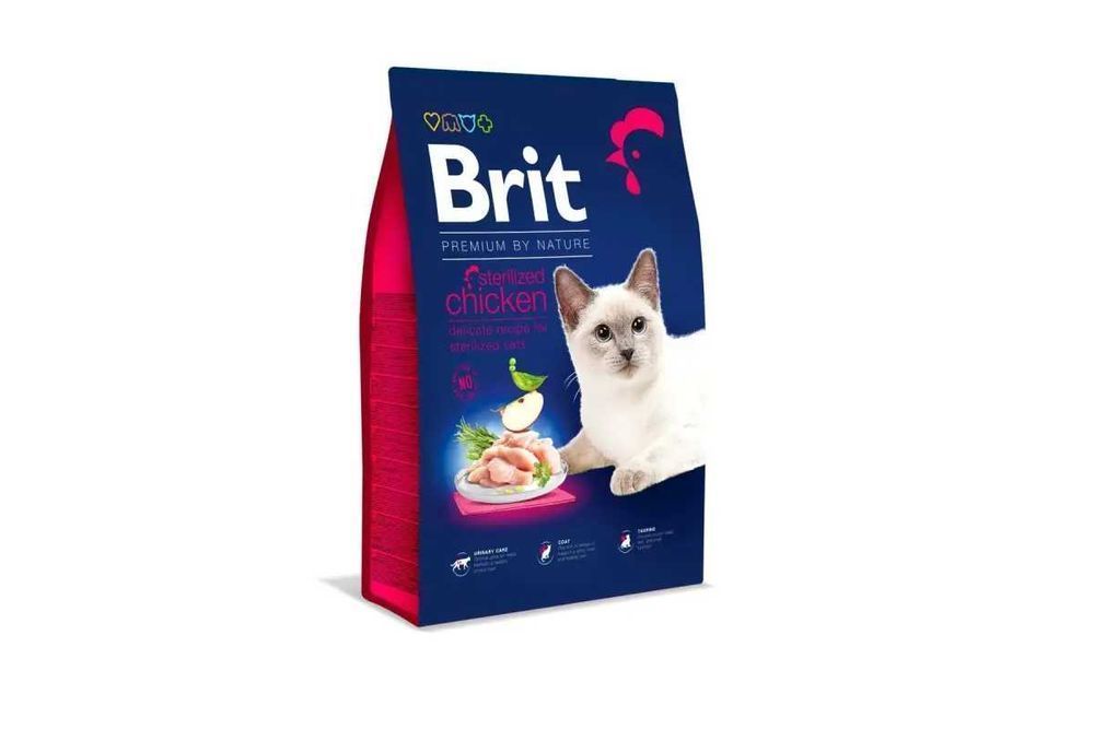 Корм для стерилизованных котов Brit Premium Sterilized курица 8кг