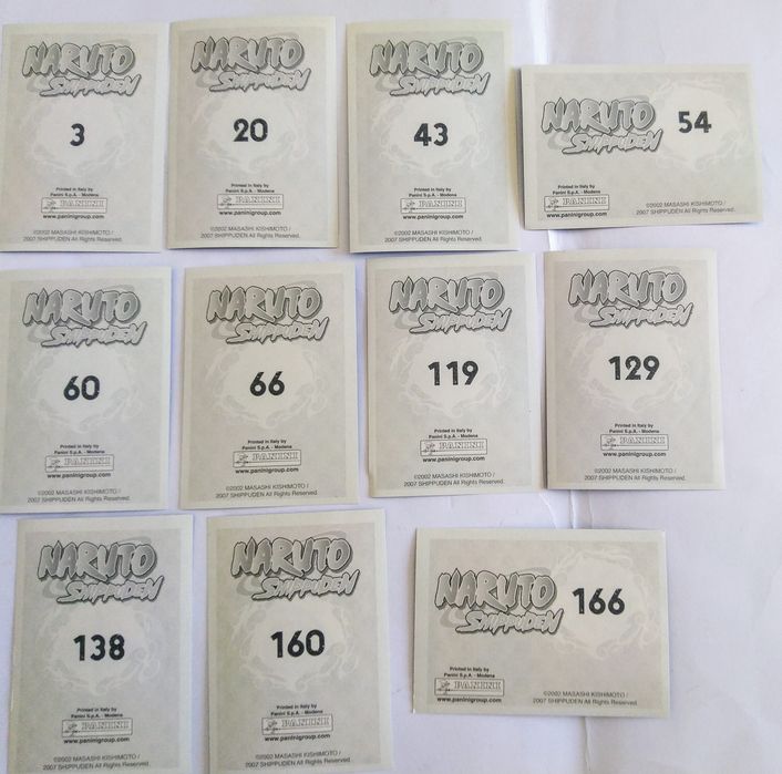 Cromos Naruto Shippuden (símbolos) novos.