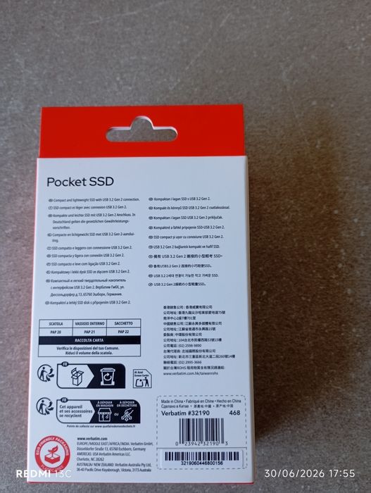 Pocket SSD 1TB verbatim