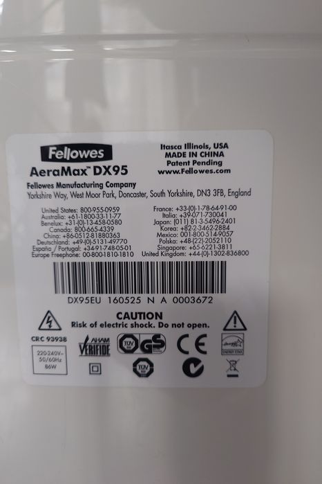 Oczyszczacz powietrza Fellowes AeraMax DX95