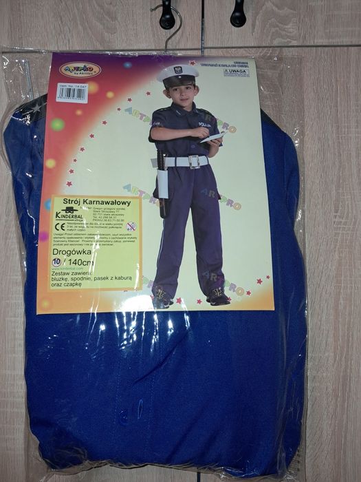 Strój karnawałowy Policjant Drogówka 140 cm
