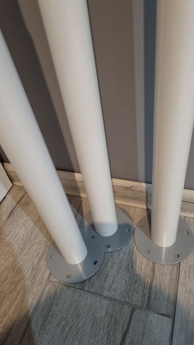 Nogi białe metalowe regulowane olvo 3 szt ikea
