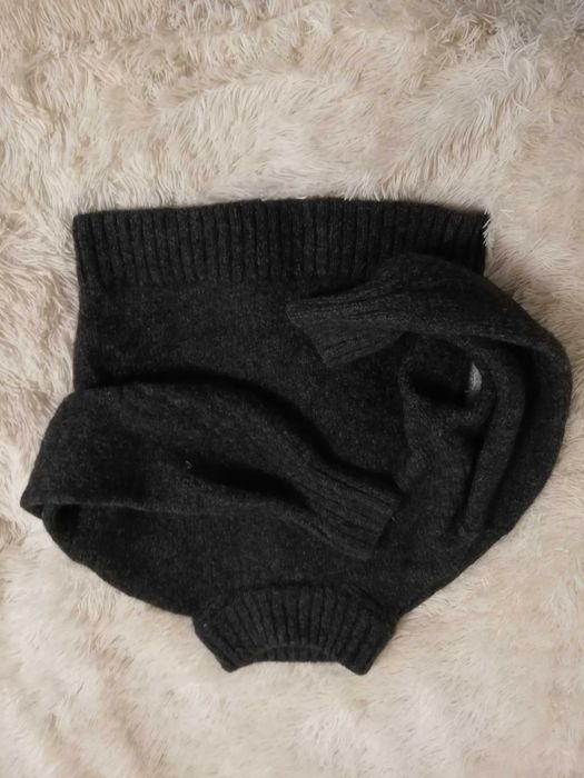 sweter wełna alpaka S 36 H&M szary krótki sweter H&M S 36