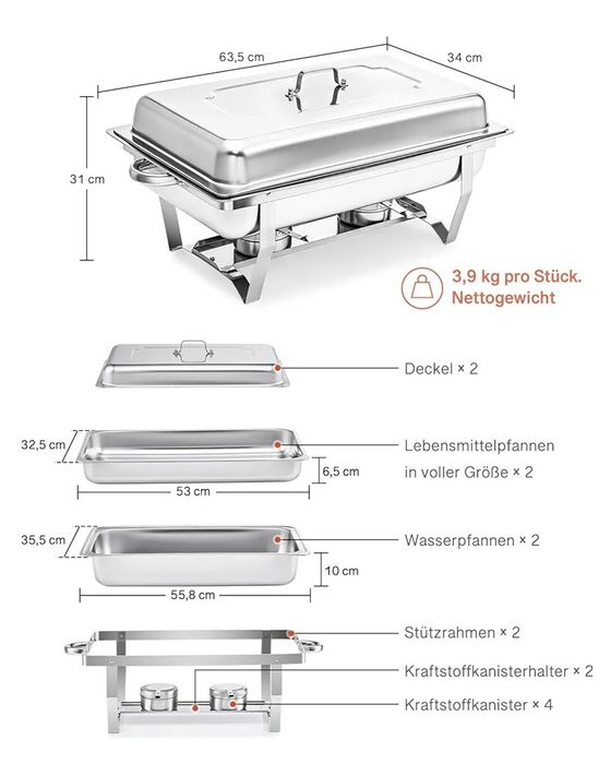 Podgrzewacz do żywności, 9 l, 2 sztuki,