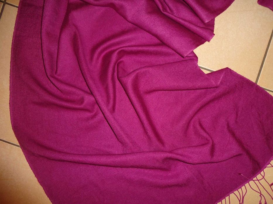 100% PURE PASHMINA made in England kaszmirowy duży szal szalik