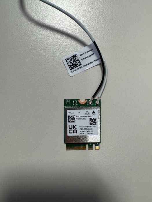 Karta WLAN RTL8852BE Wi-Fi 6 + anteny