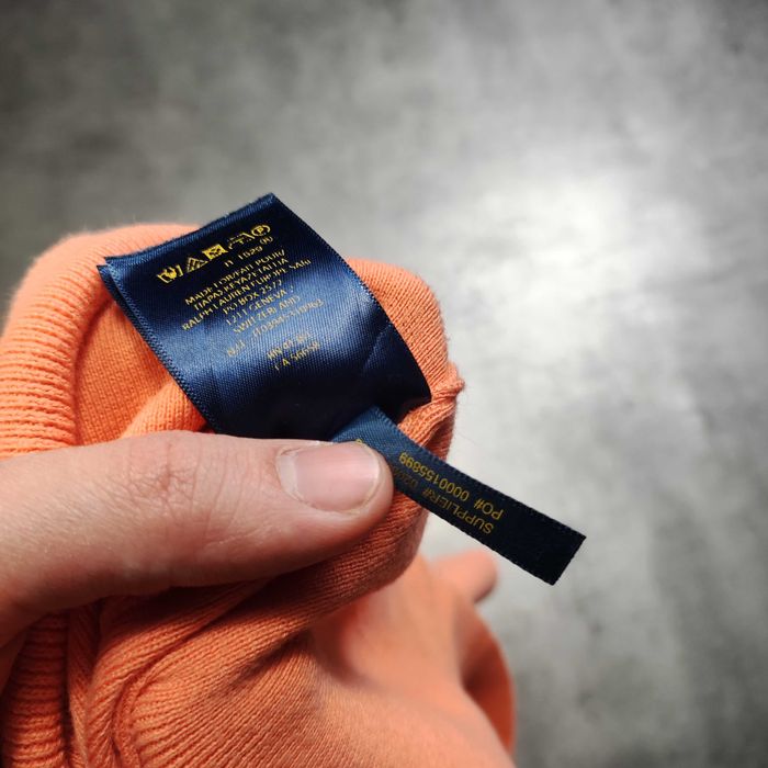 MĘSKI PREMIUM Elegancki Sweter Brzoskwinia Bawełna Polo Ralph Lauren