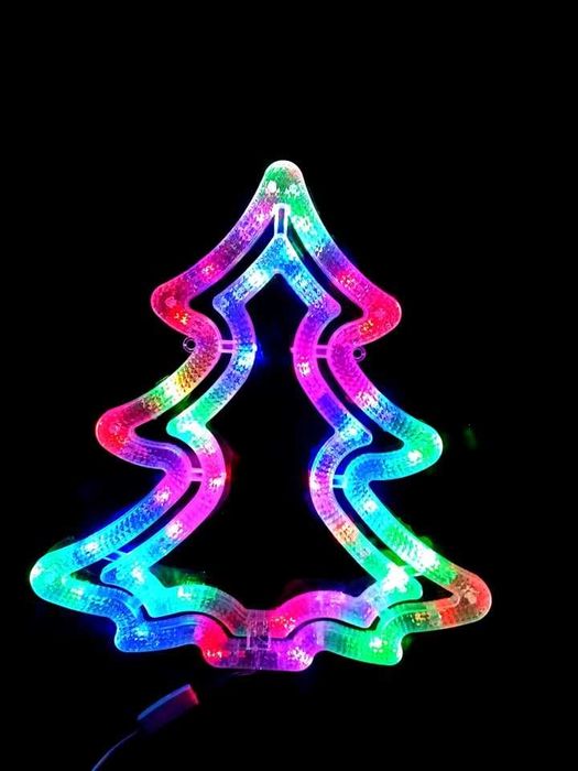 Choinka RGB świąteczna migająca kolorowa 35 cm