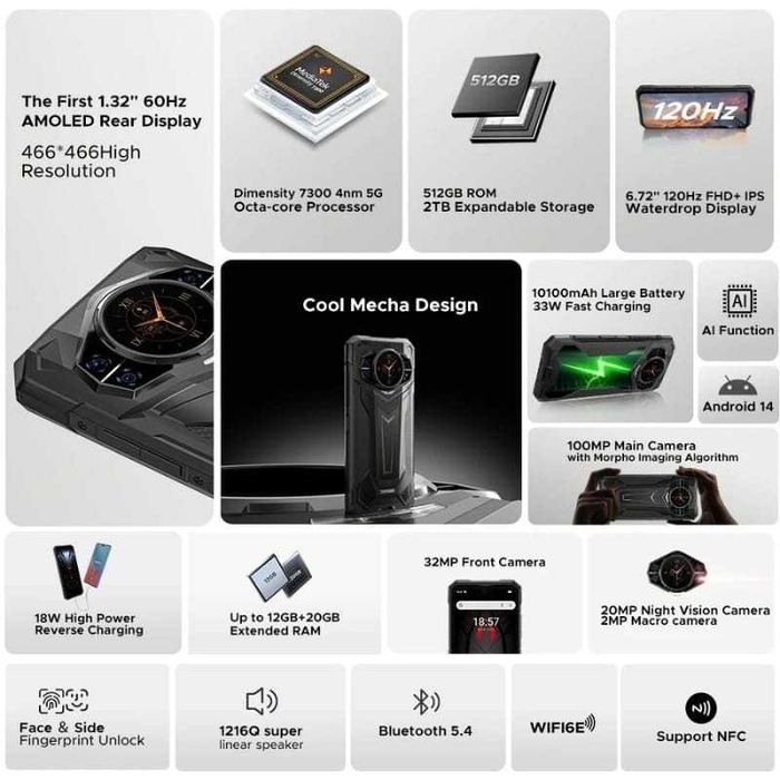 Doogee S200 Plus 5G 12GB/512GB IP69K  2.5GHz