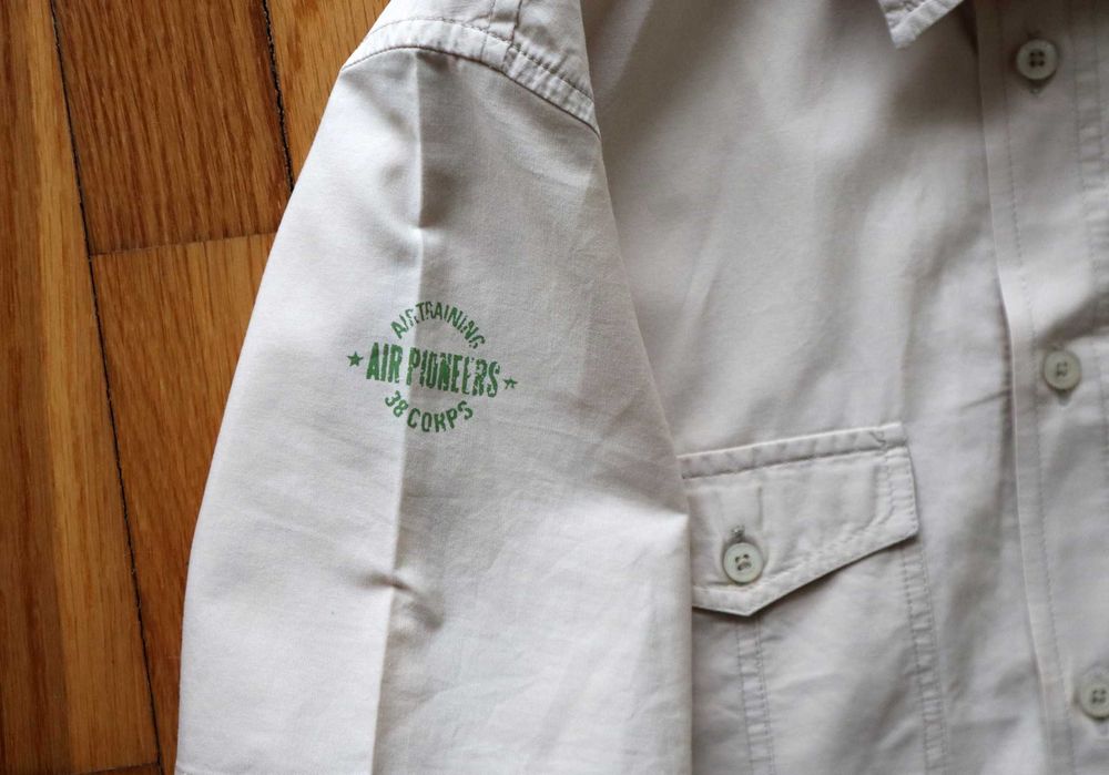 Camisa algodão de manga curta cor creme