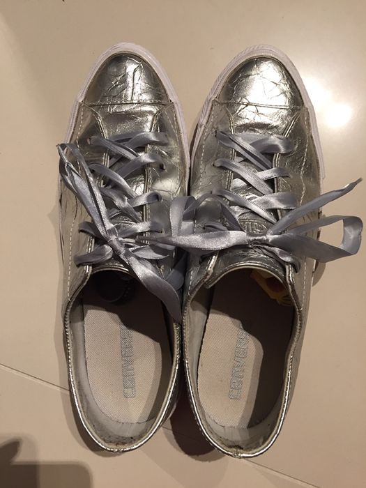 Converse 40 trampki, srebrne, szare zadbanr oryginale