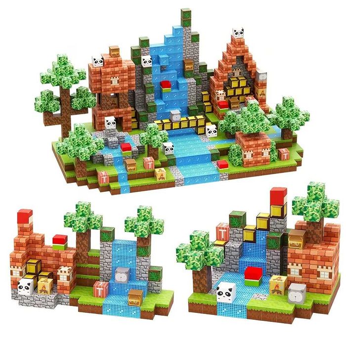 Магнітний конструктор Minecraft 100–450 шт для дітей подарунок, при купівлі кількох наборів діє знижка 100 грн