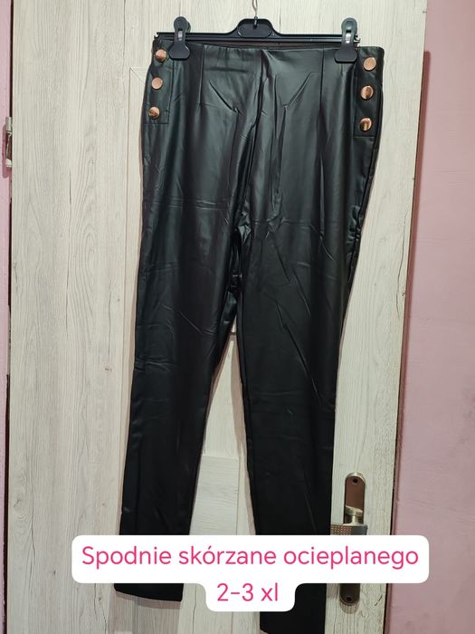 Spodnie ekoskóra wysoki stan rozmiar 2-3-4 XL