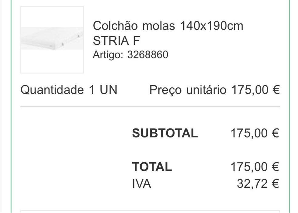 Colchão Jysk novo 140x190