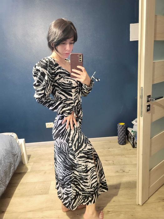 Сукня з притном під зебру
