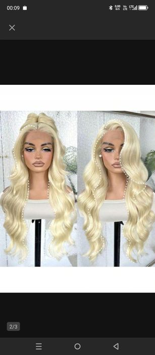 Peruka blond syntetyczne