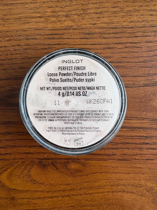 NOWY Puder sypki INGLOT Perfect Finish 4g – odcień 11 Piaskowy Beż