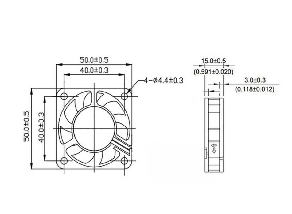 Ventilador 12V 50x50x15 mm Rolamento Duplo para Rcom