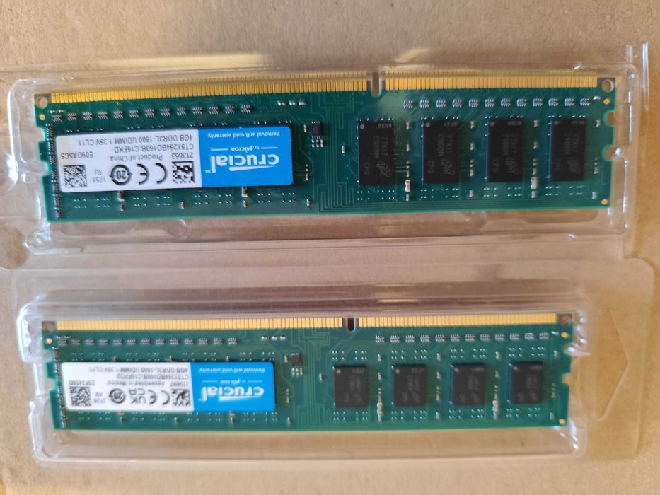 Kit 8GB RAM DDR3L Crucial 1600MHz (2x 4GB) Dual Channel Desktop