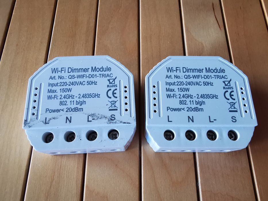 Zestaw 2x Ściemniacz WiFi dopuszkowy Tuya QS-WIFI-D01-TRIAC