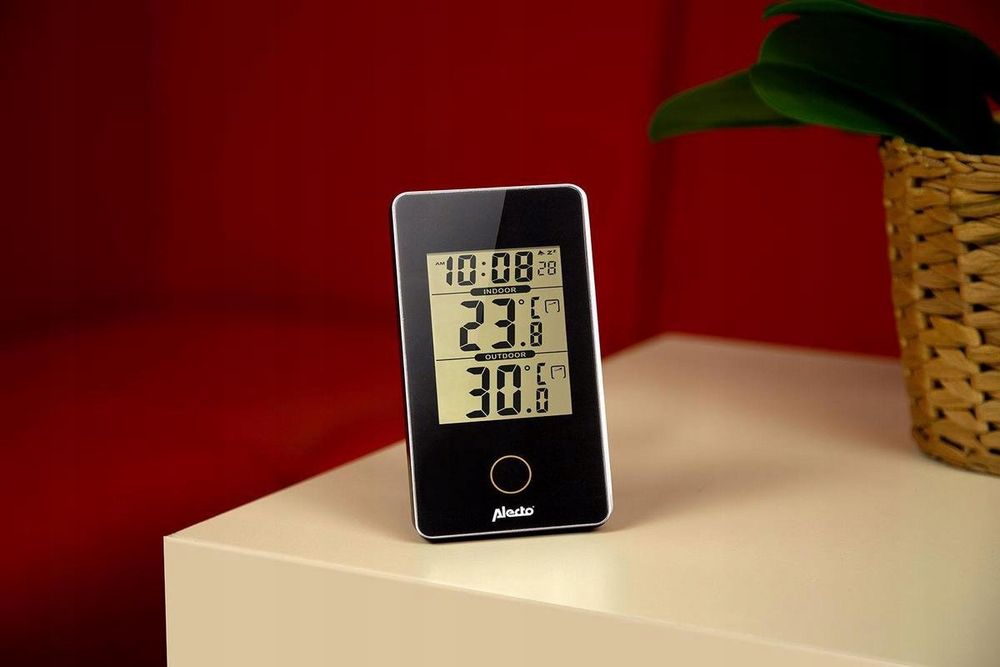 Stacja Pogodowa Termometr Zegarek Czujnik Zewnętrzny Lcd Kompaktowy