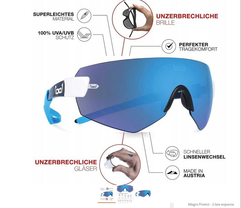 G9 XTR Blue Gloryfy Okulary sportowe niezniszczalne