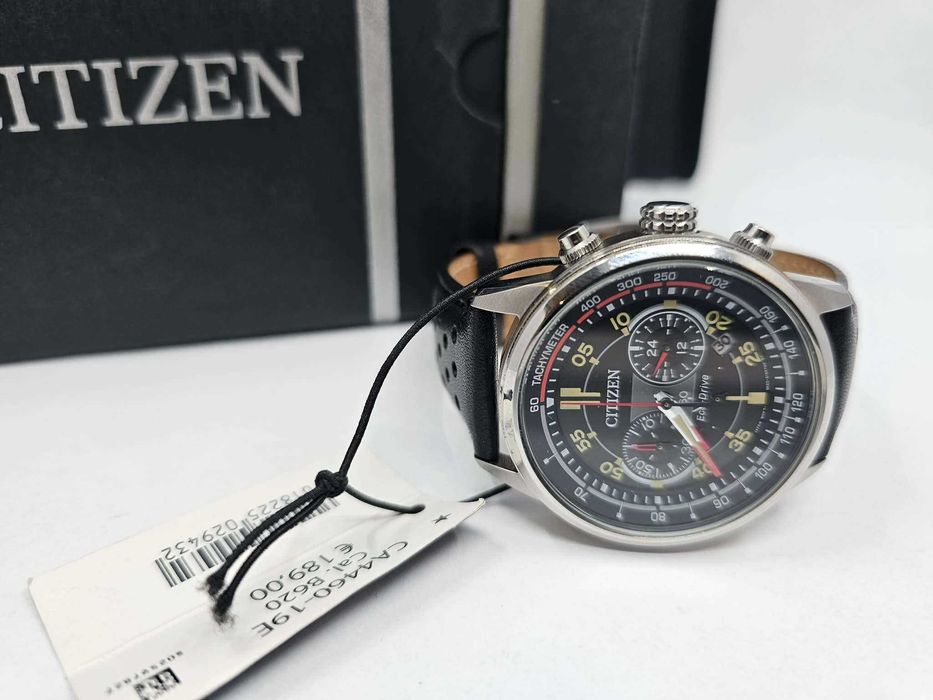 Citizen Chrono Czarny/Skóra Ø42 mm ref. CA4460-19E SUPER STAN!!! ECO DRIVE
