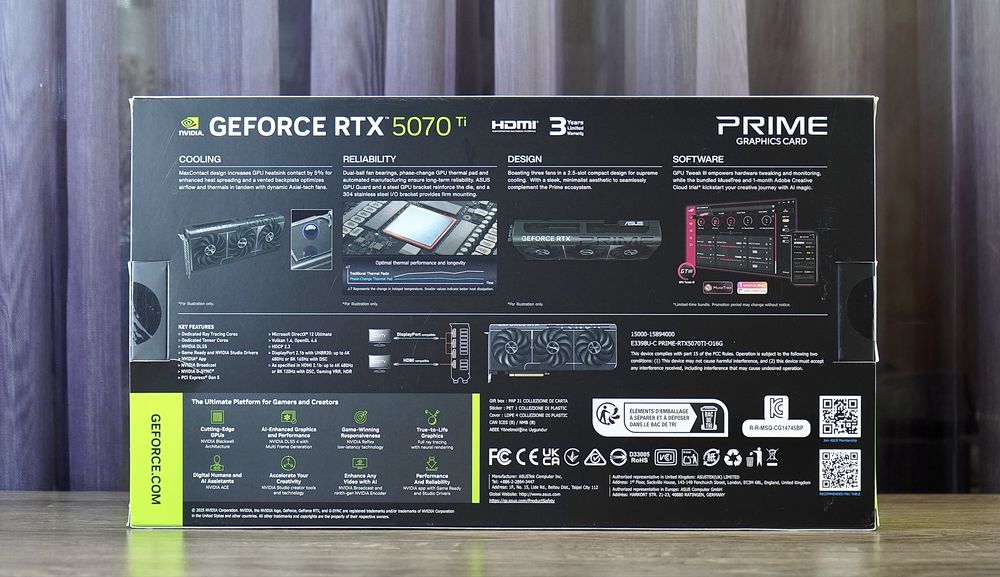 Видеокарта ASUS PRIME GeForce RTX 5070 ti OC Edition 16GB 1 шт. NEW!